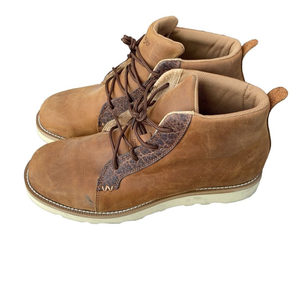 Wrangler Leather Work Boots Men's 11 Medium Heritage Wedge kmq0001 Height 4" EUC